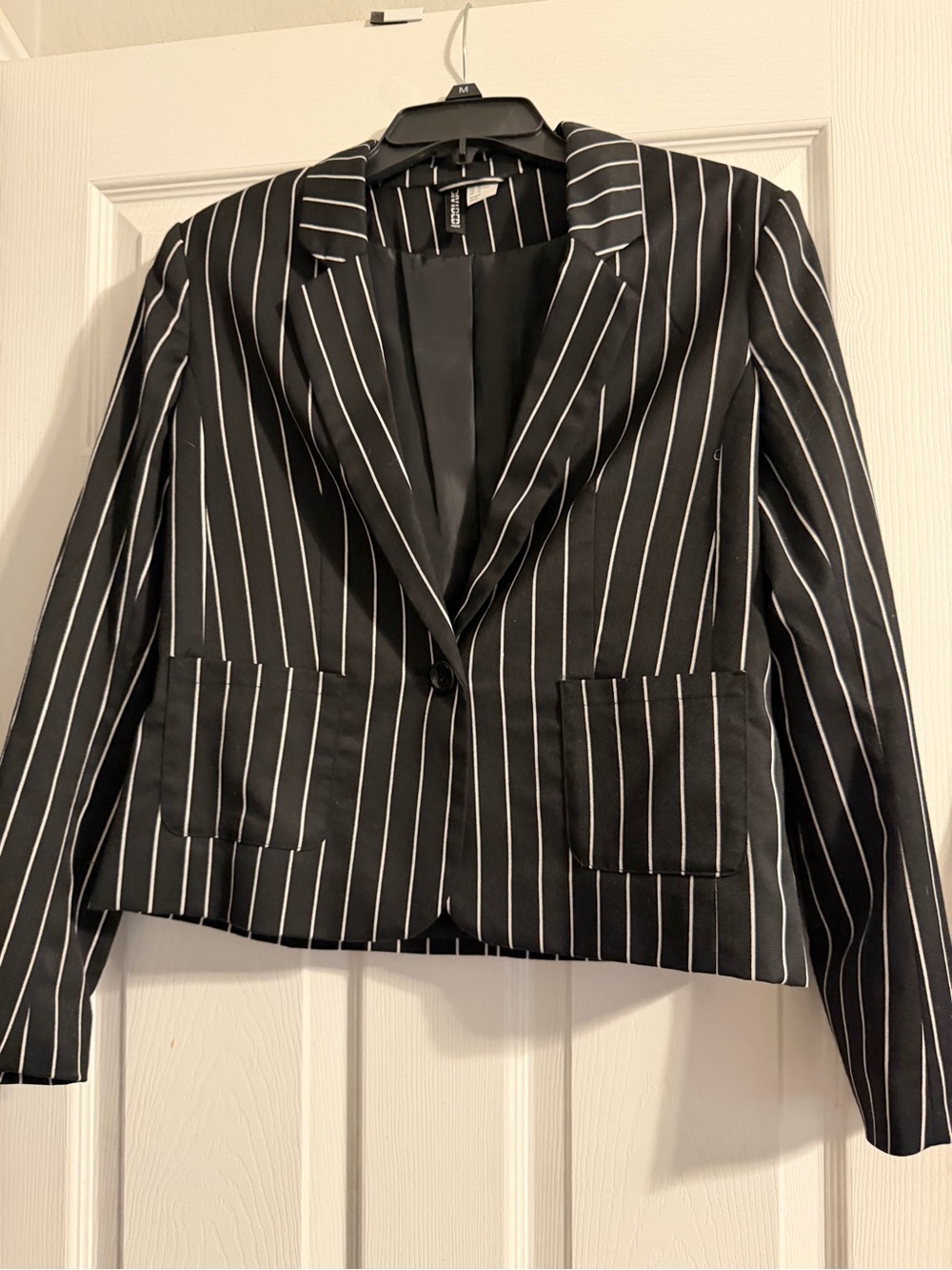 H&M Black Pinstripe Blazer Jacket